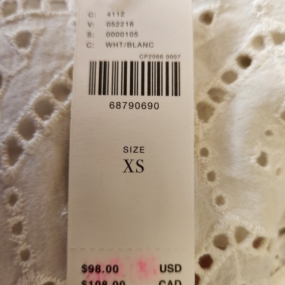 Anthropologie NWT Sustainable Ivory White Lace Sleeveless Top - XS - Picture 5 of 7